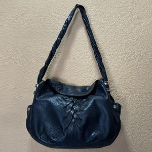 B. Makowsky Black Leather Shoulder Bag